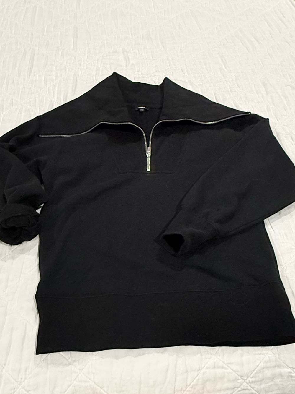 Express Black Zip-Up Knit Pullover